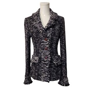 St. John Black and White Tweed Blazer